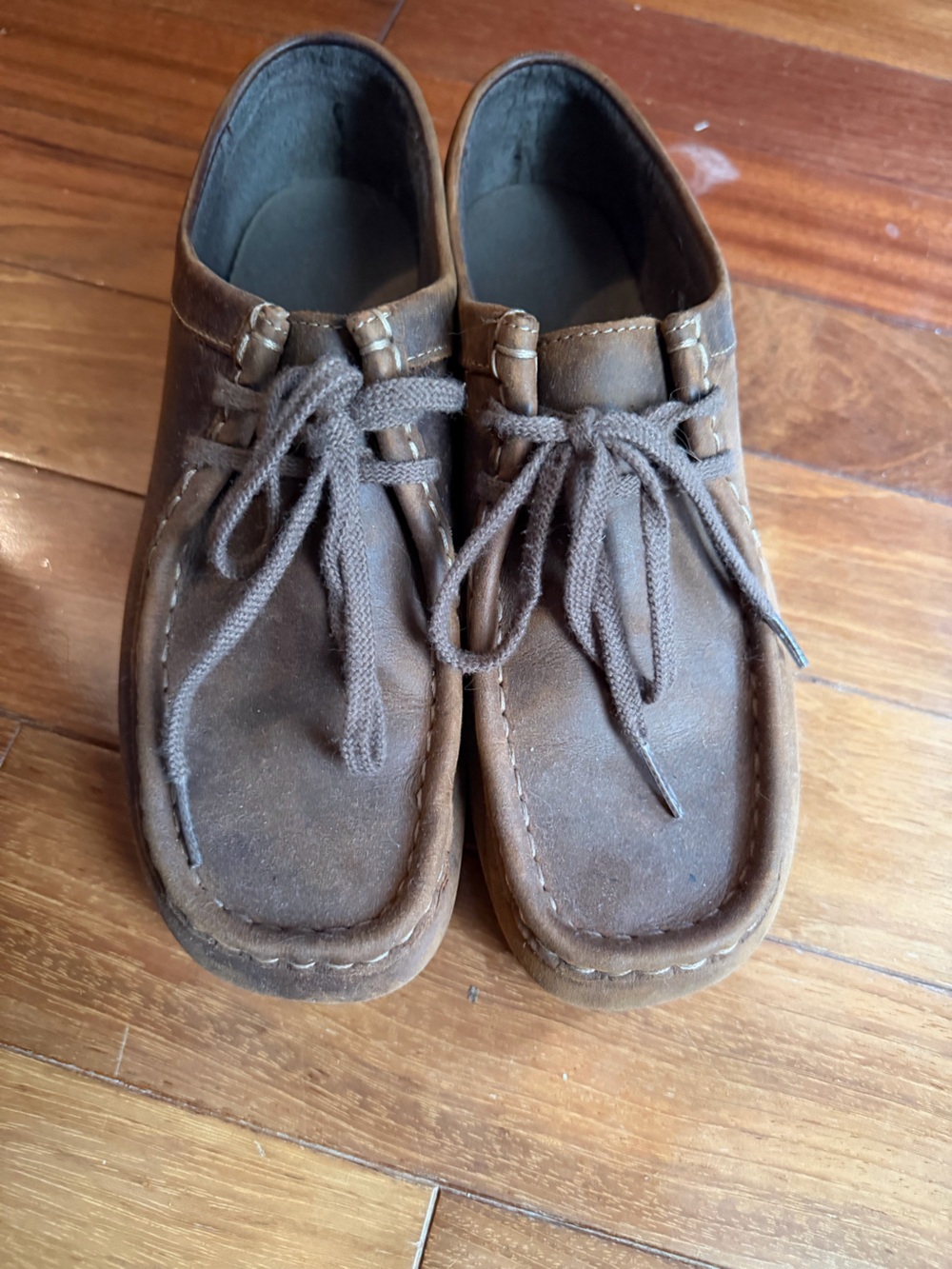 Clarks Brown Suede Lace-Up Flats